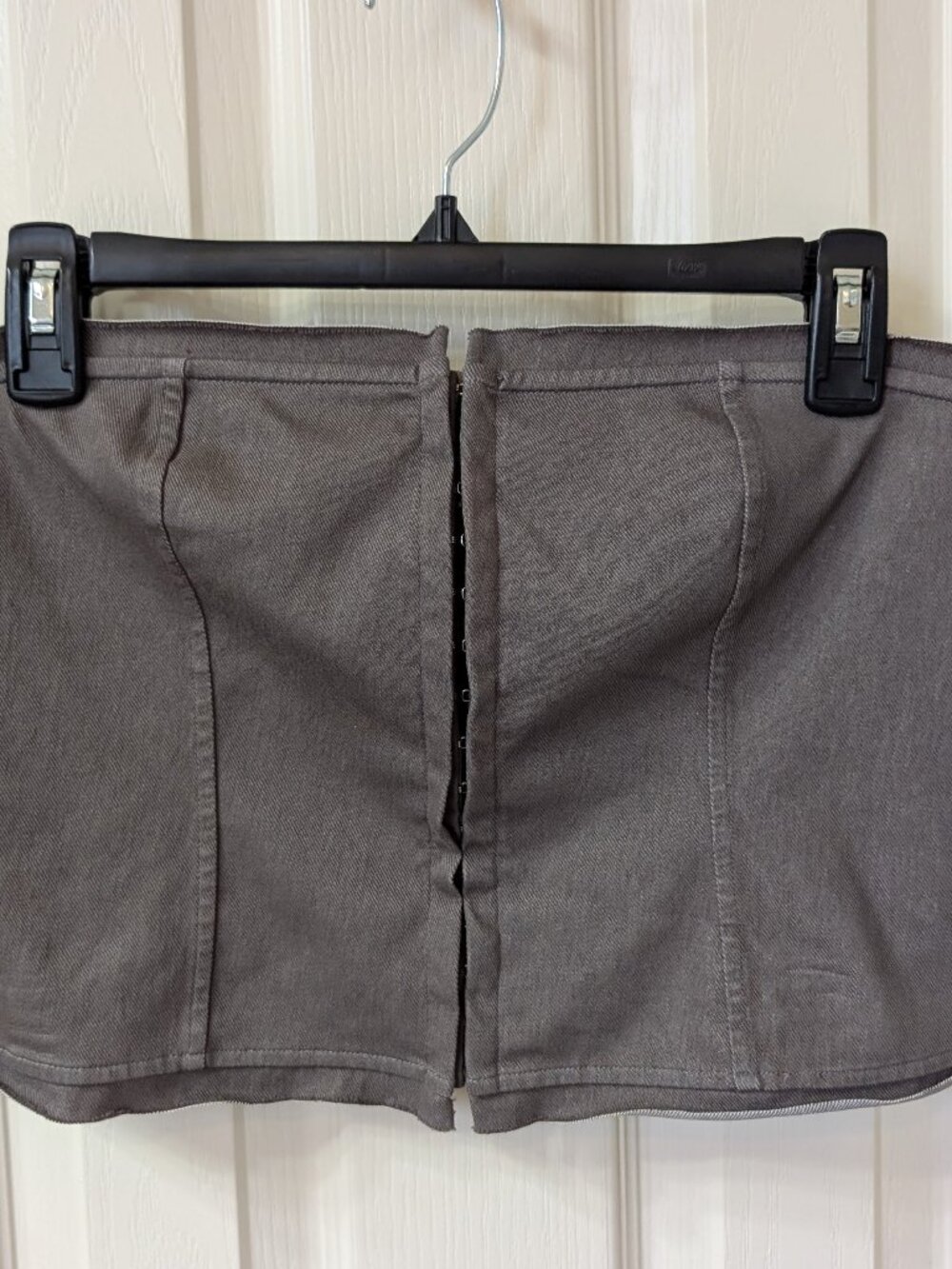 Grey Corset Crop Top with Eye Hooks Forever 21 Size XXL